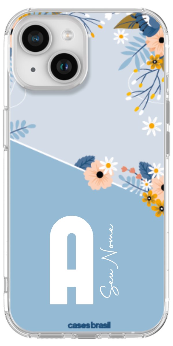 Capinha para Celular Ramo de Flores Azul