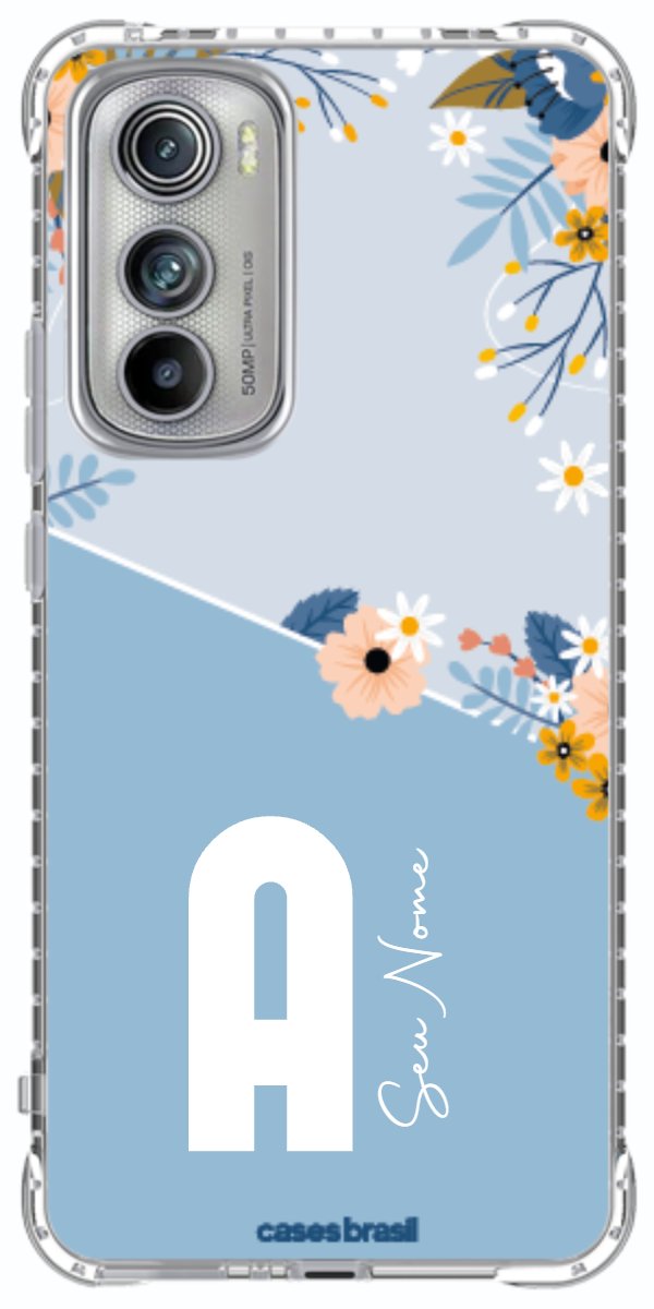 Capinha para Celular Ramo de Flores Azul