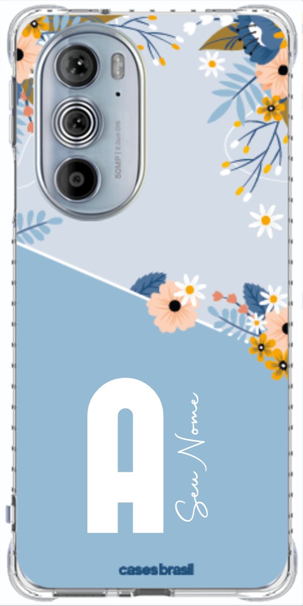 Capinha para Celular Ramo de Flores Azul