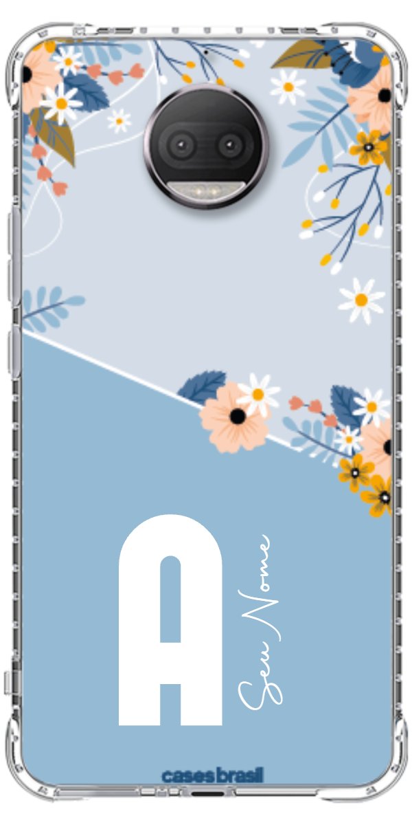 Capinha para Celular Ramo de Flores Azul