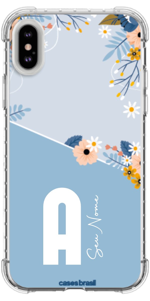 Capinha para Celular Ramo de Flores Azul