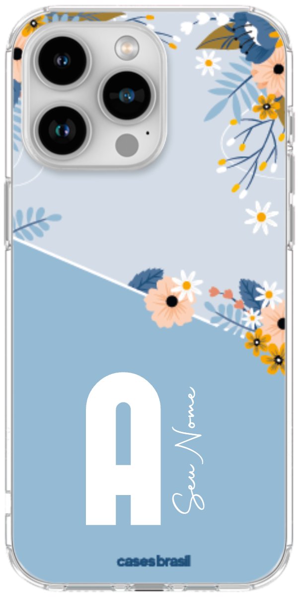 Capinha para Celular Ramo de Flores Azul