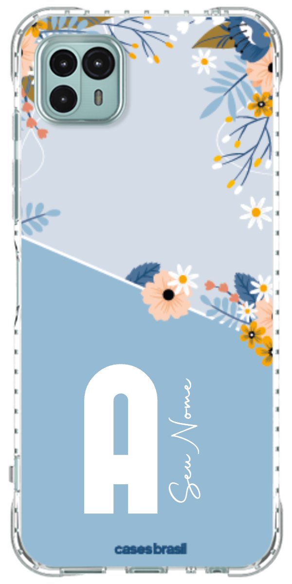 Capinha para Celular Ramo de Flores Azul