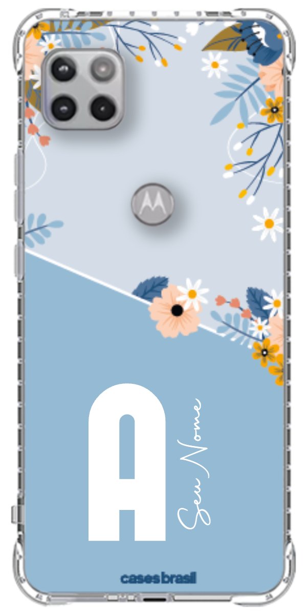 Capinha para Celular Ramo de Flores Azul
