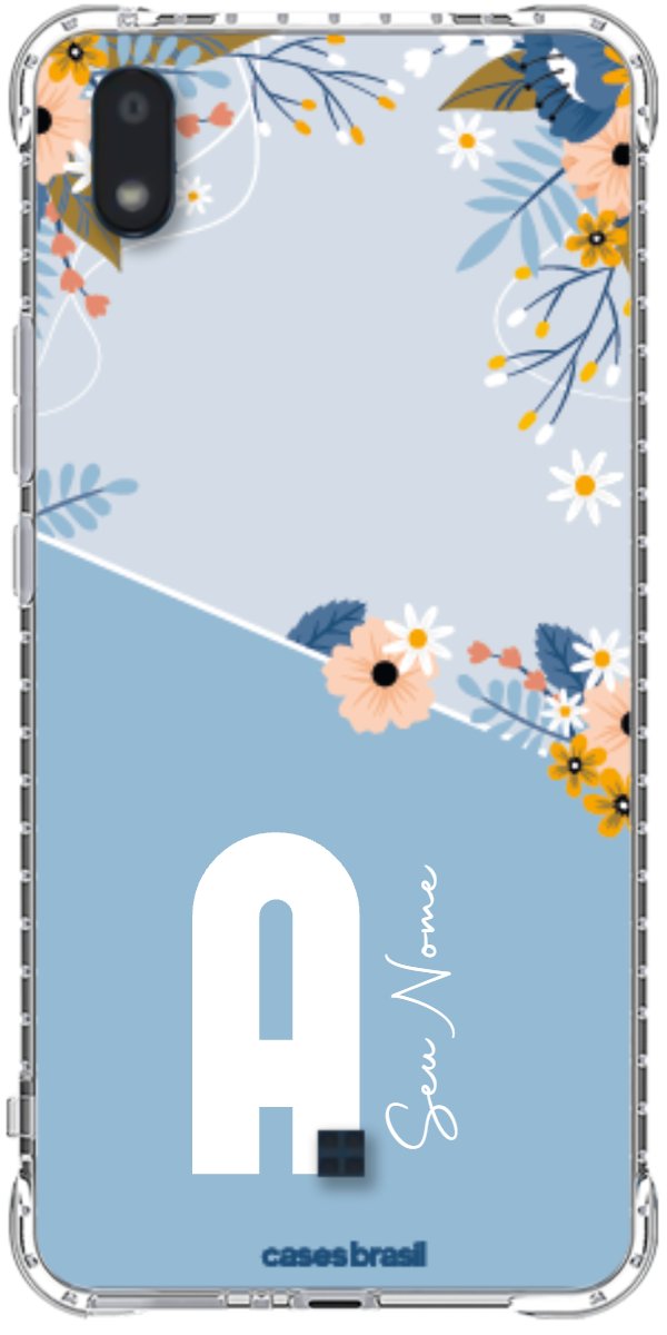 Capinha para Celular Ramo de Flores Azul