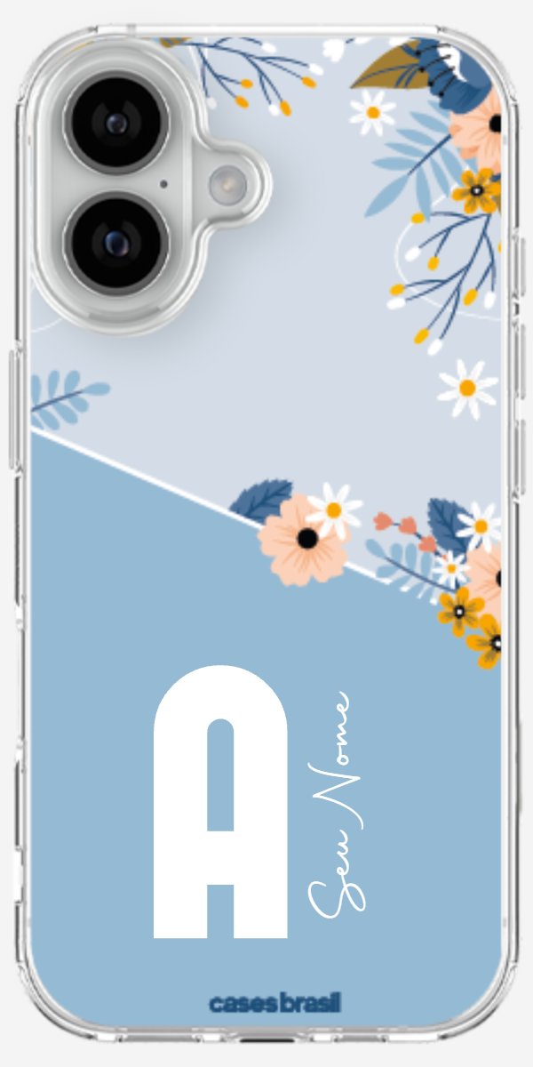 Capinha para Celular Ramo de Flores Azul