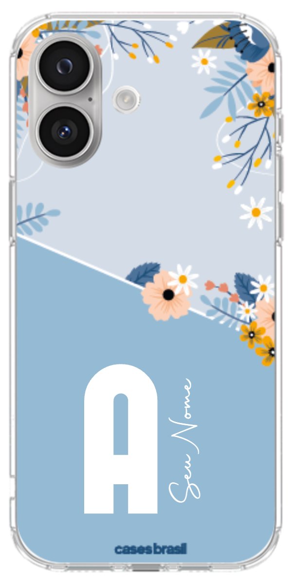 Capinha para Celular Ramo de Flores Azul