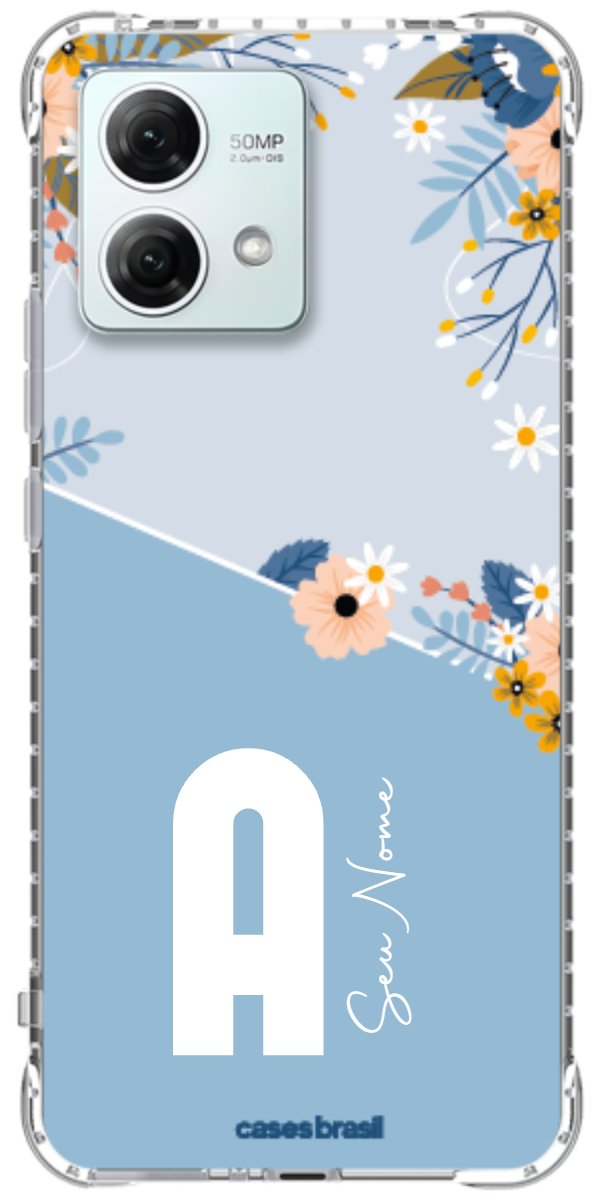 Capinha para Celular Ramo de Flores Azul