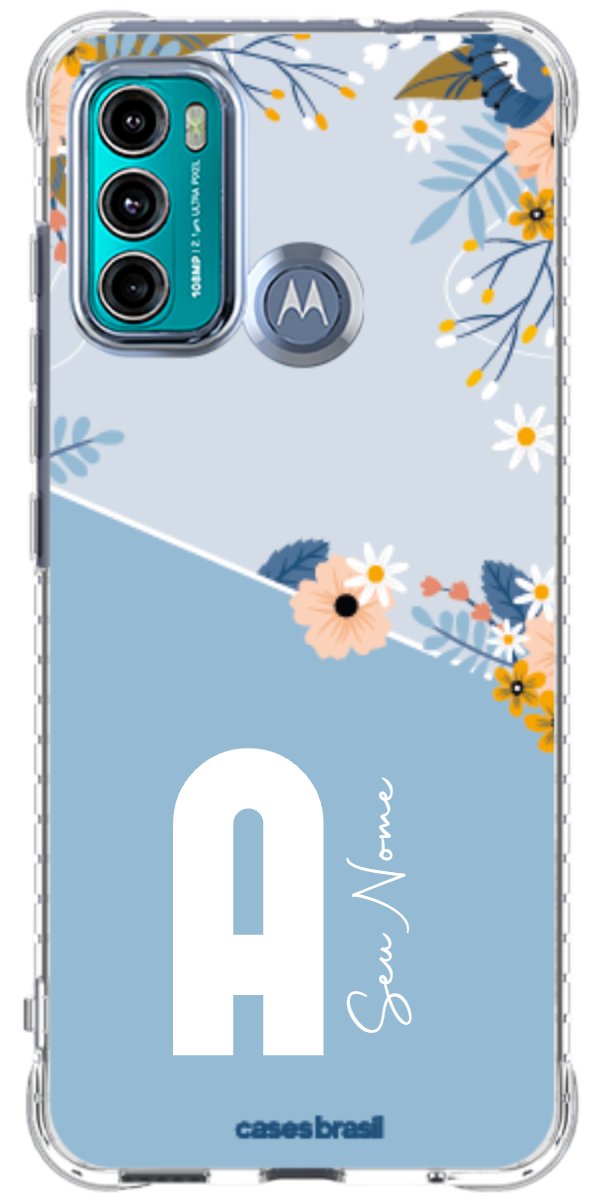 Capinha para Celular Ramo de Flores Azul