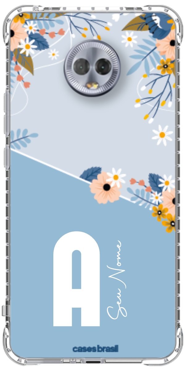 Capinha para Celular Ramo de Flores Azul
