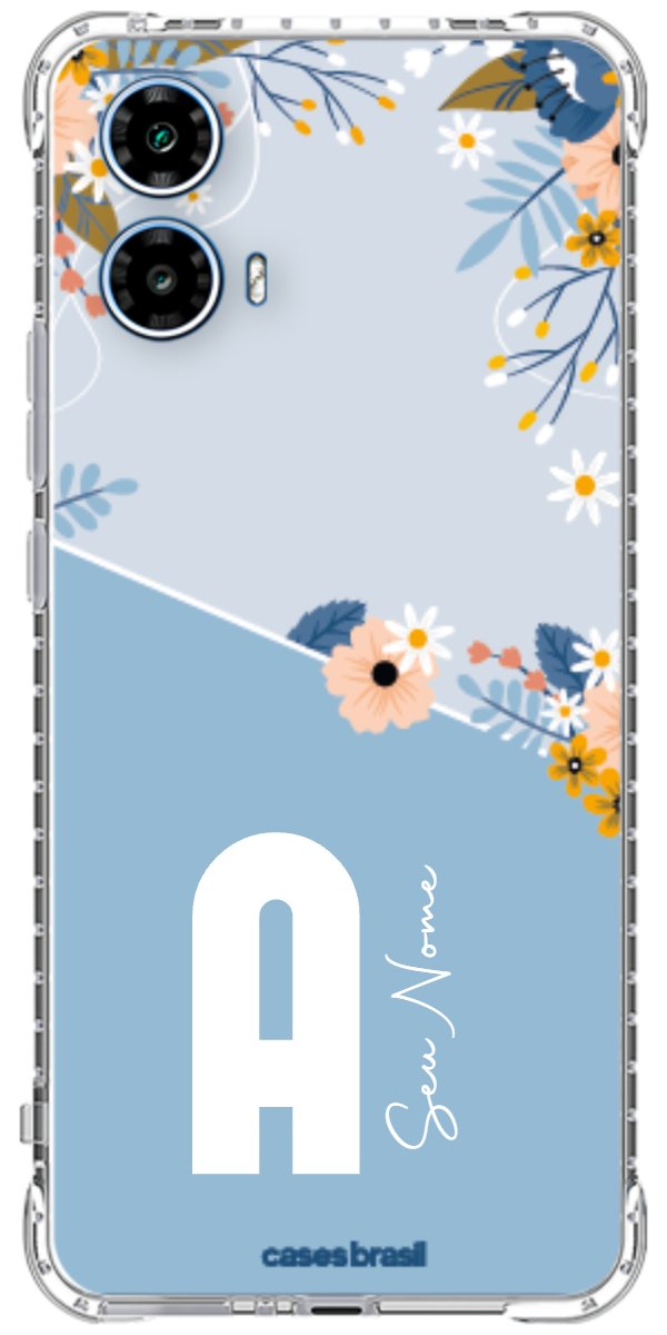 Capinha para Celular Ramo de Flores Azul