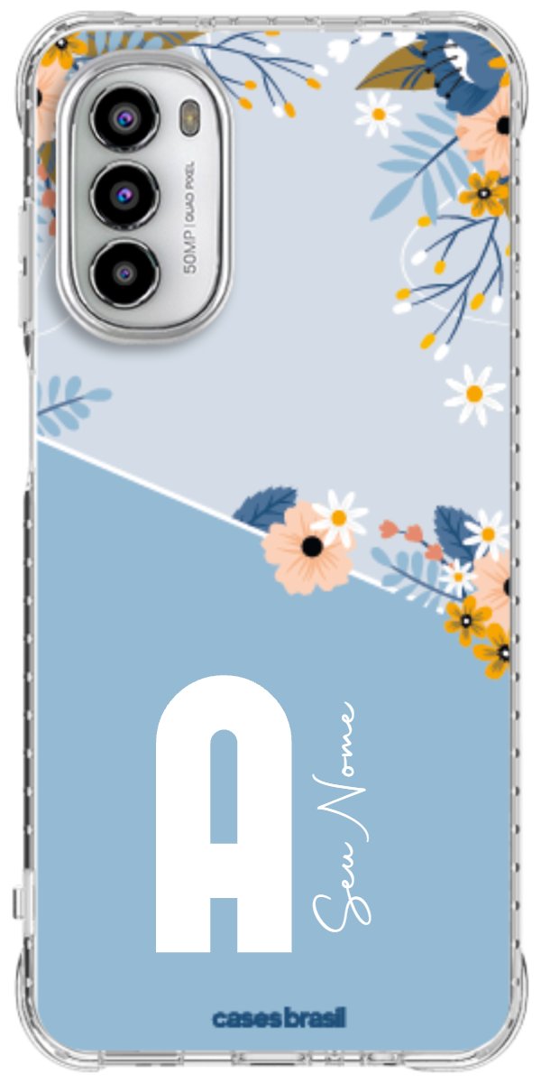 Capinha para Celular Ramo de Flores Azul