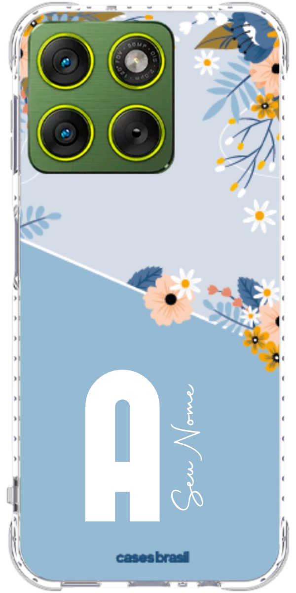 Capinha para Celular Ramo de Flores Azul