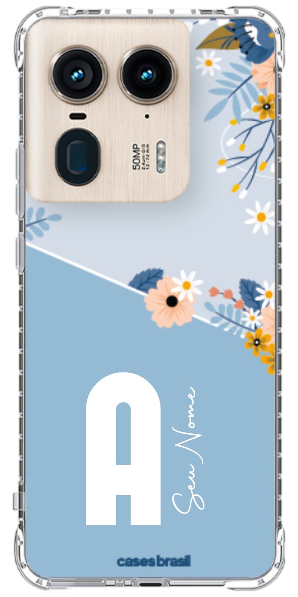 Capinha para Celular Ramo de Flores Azul