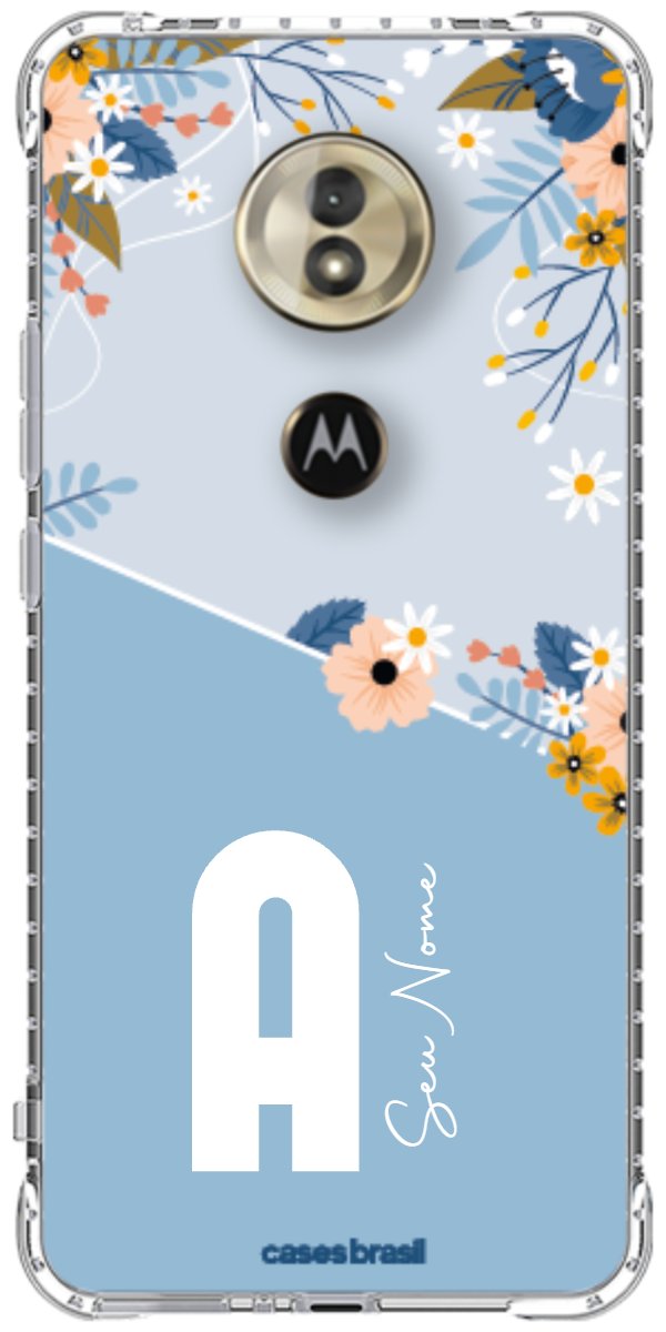 Capinha para Celular Ramo de Flores Azul