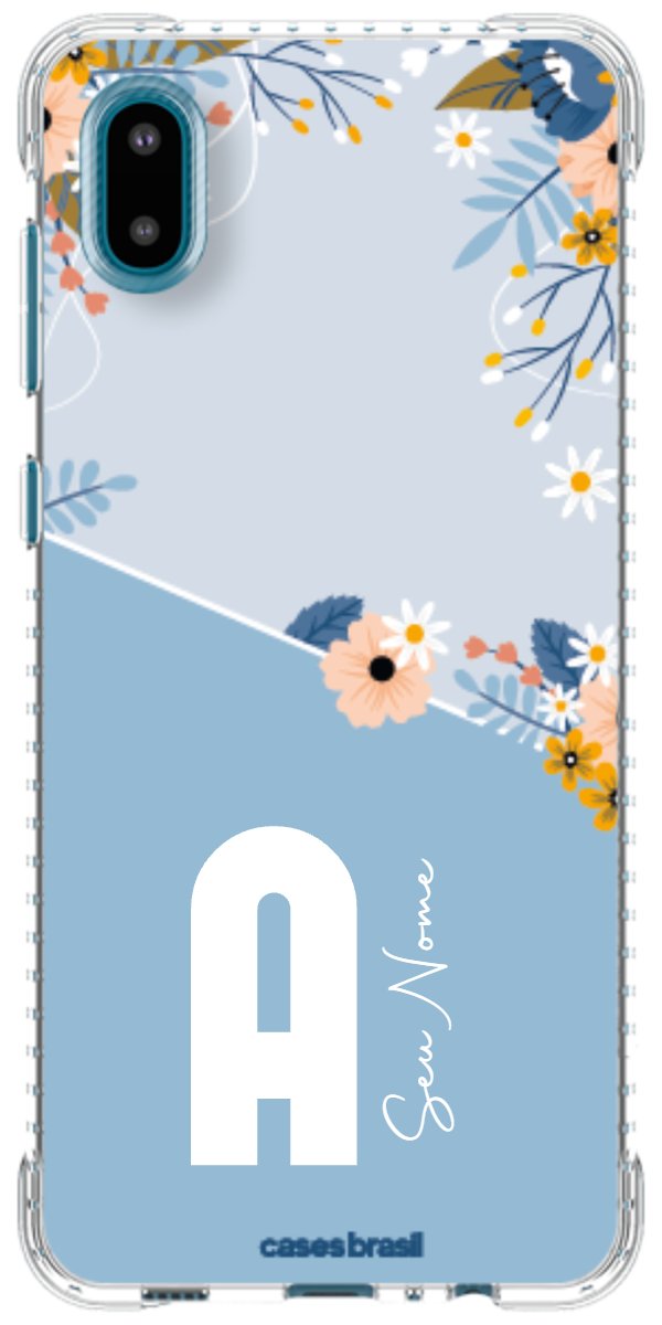 Capinha para Celular Ramo de Flores Azul