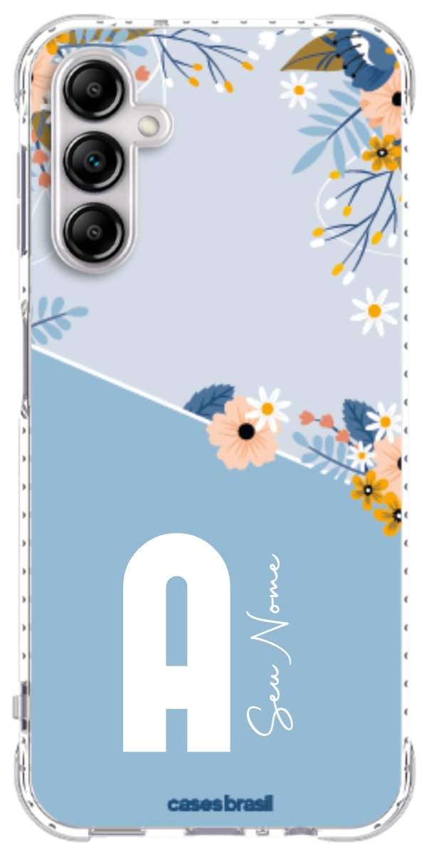 Capinha para Celular Ramo de Flores Azul