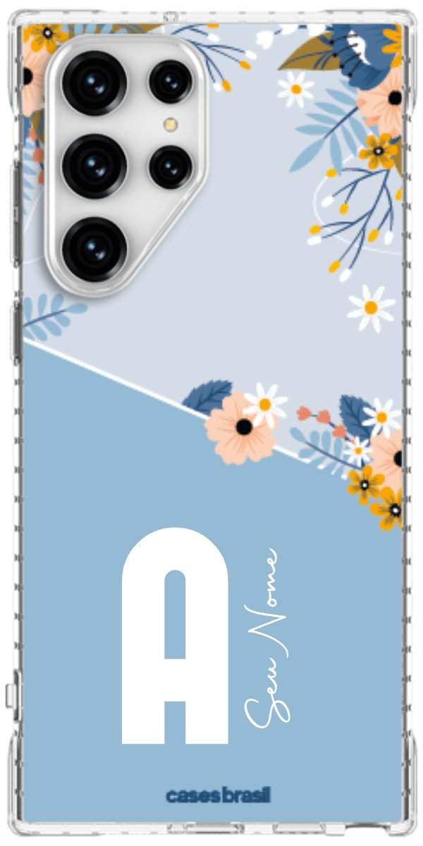 Capinha para Celular Ramo de Flores Azul