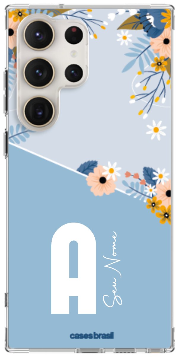 Capinha para Celular Ramo de Flores Azul