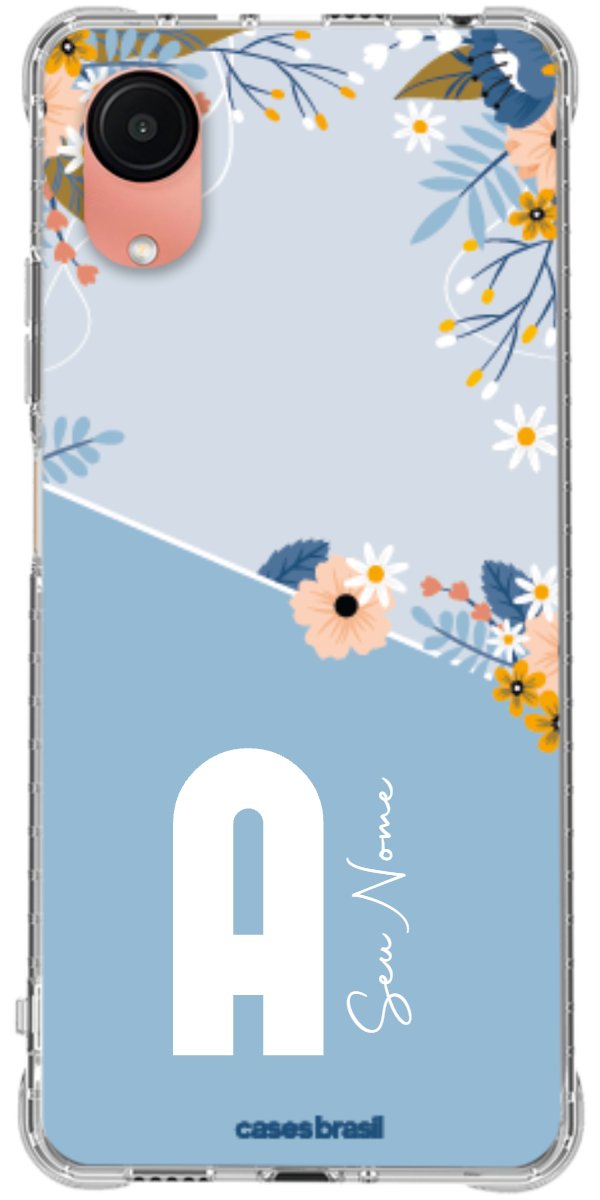 Capinha para Celular Ramo de Flores Azul