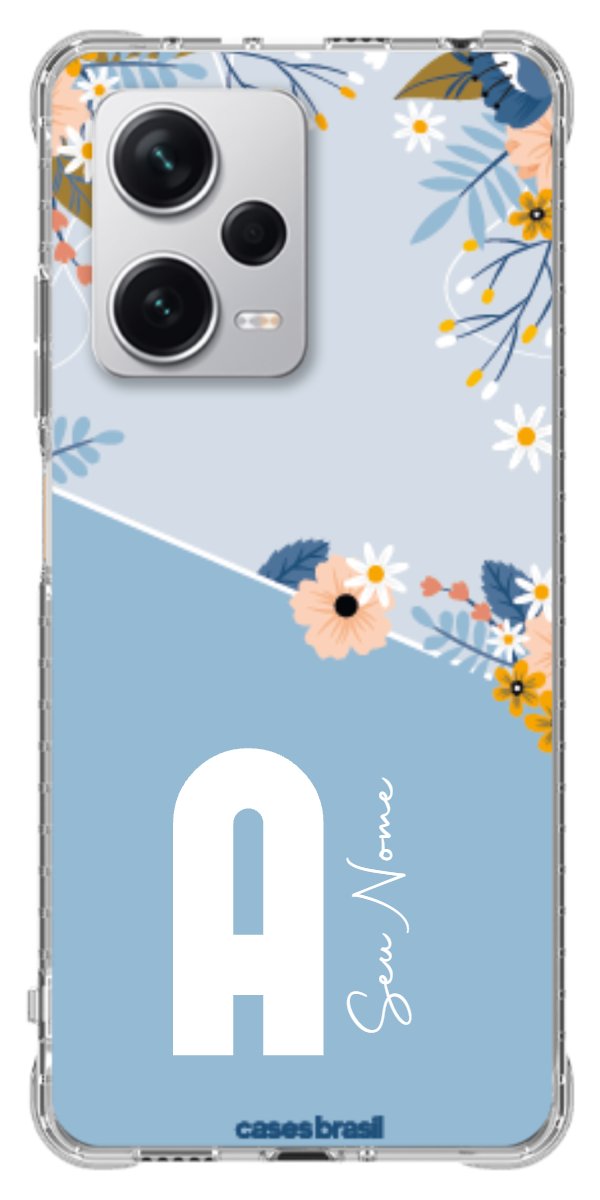 Capinha para Celular Ramo de Flores Azul