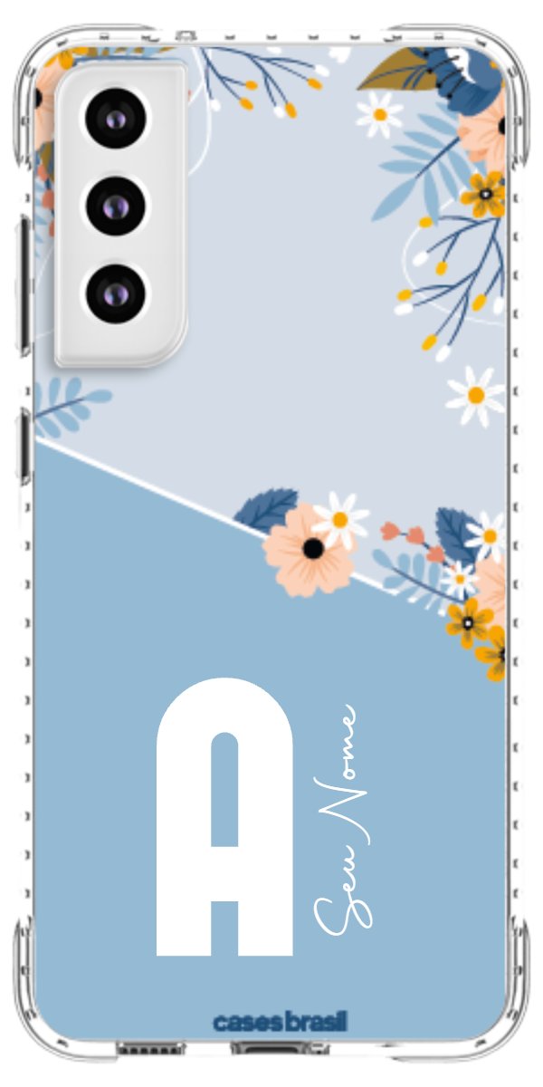 Capinha para Celular Ramo de Flores Azul