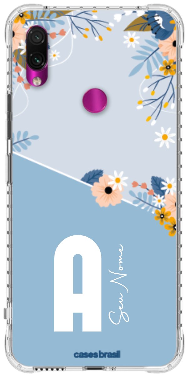 Capinha para Celular Ramo de Flores Azul