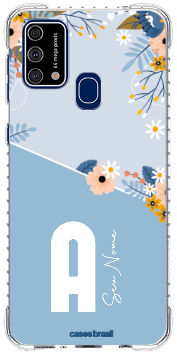 Capinha para Celular Ramo de Flores Azul