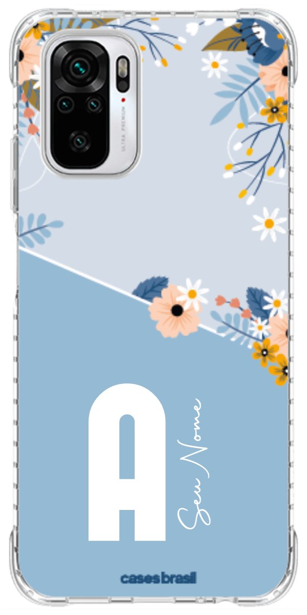 Capinha para Celular Ramo de Flores Azul