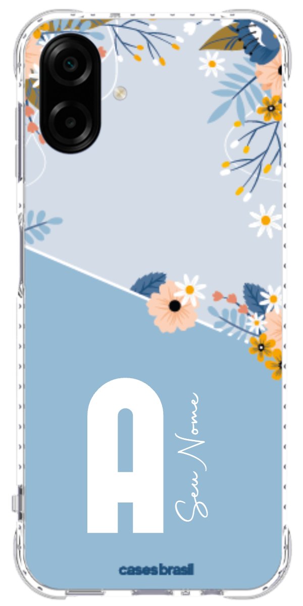 Capinha para Celular Ramo de Flores Azul