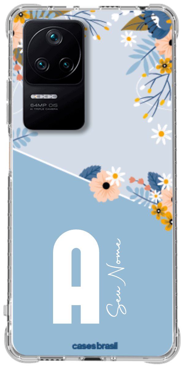 Capinha para Celular Ramo de Flores Azul