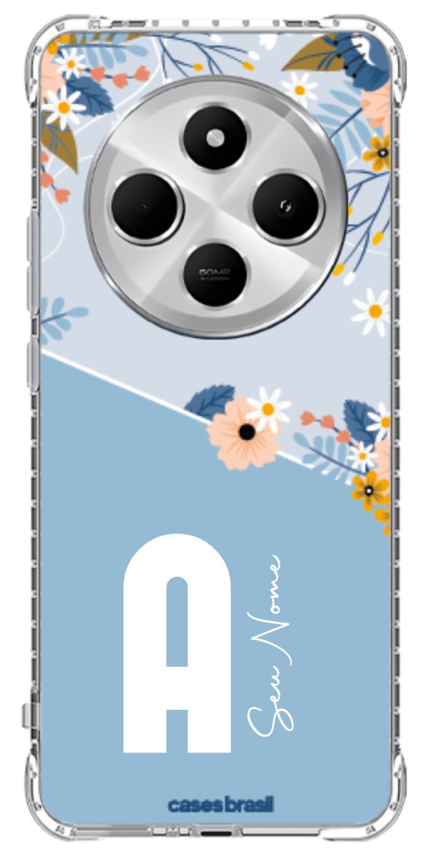 Capinha para Celular Ramo de Flores Azul