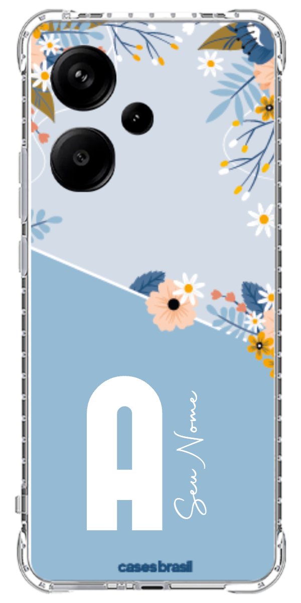 Capinha para Celular Ramo de Flores Azul