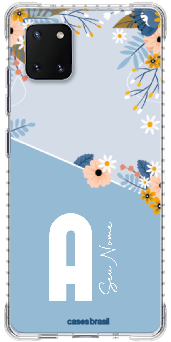Capinha para Celular Ramo de Flores Azul