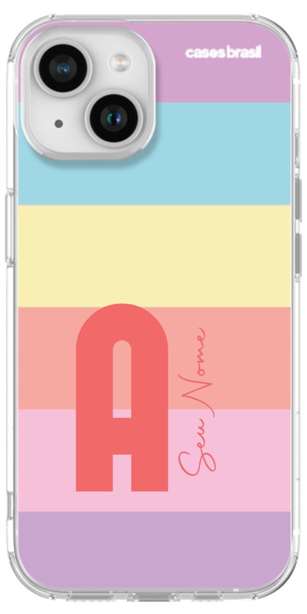 Capinha para Celular Arco-íris Cores Pastel