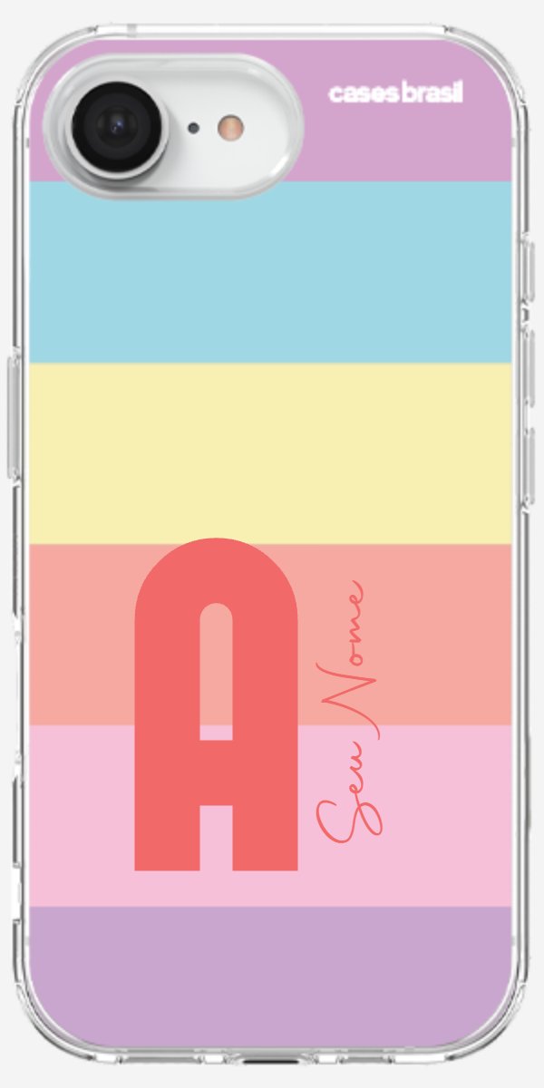 Capinha para Celular Arco-íris Cores Pastel