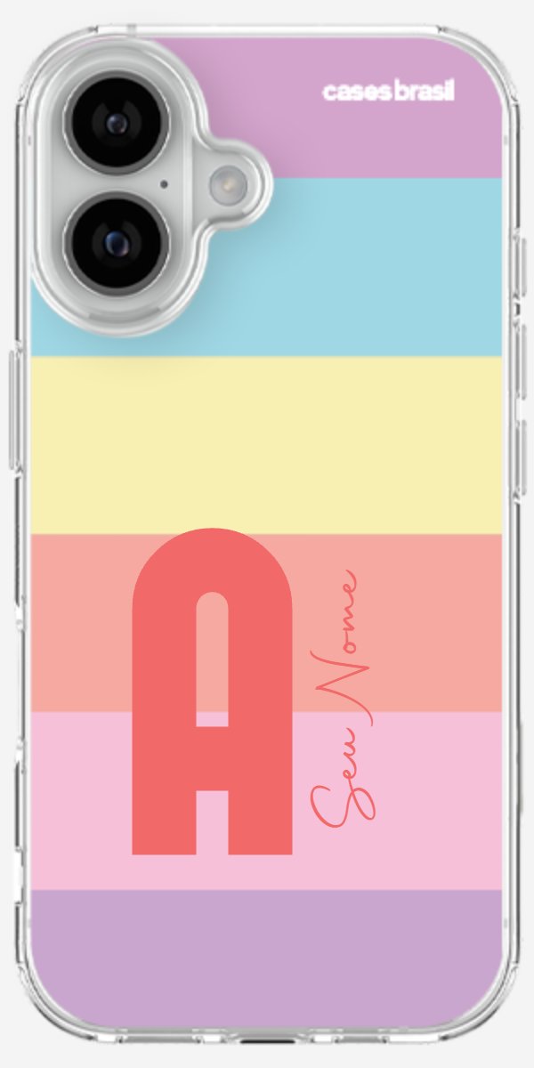 Capinha para Celular Arco-íris Cores Pastel