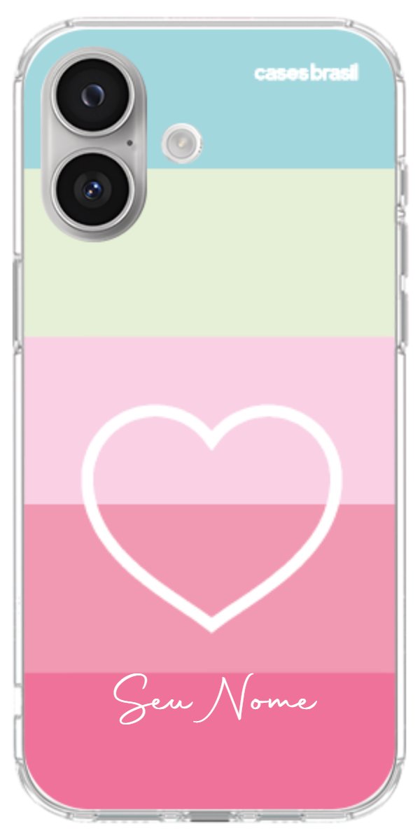 Capinha para Celular Coração delicado Arco-íris