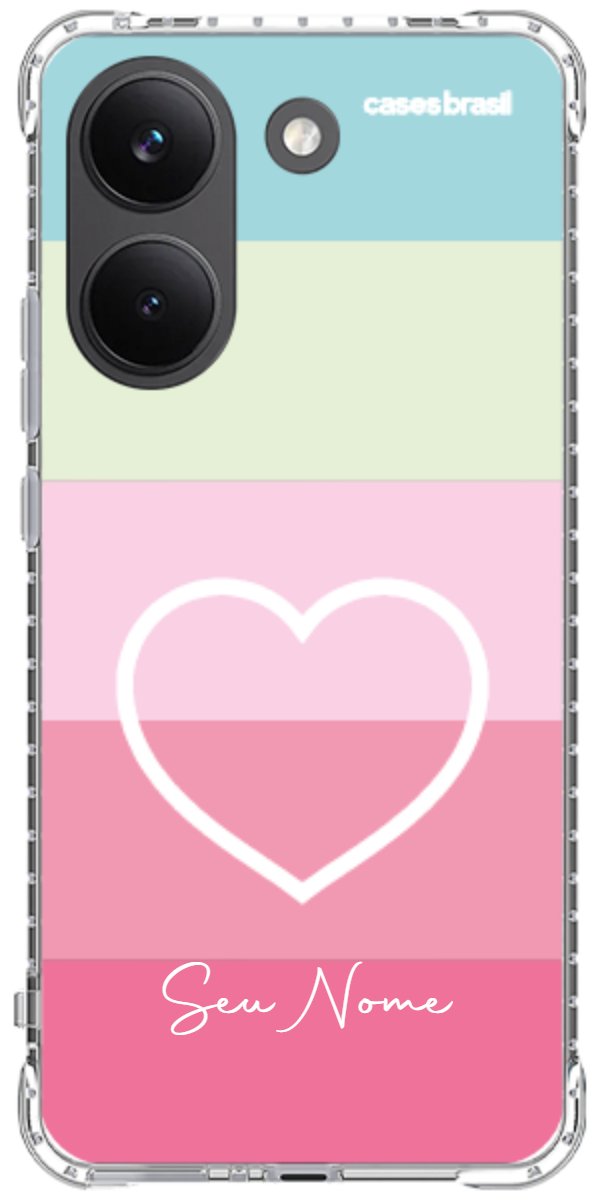 Capinha para Celular Coração delicado Arco-íris