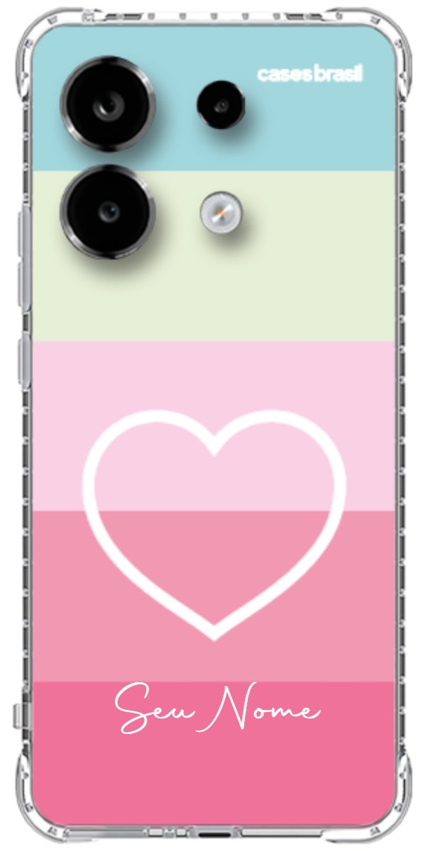 Capinha para Celular Coração delicado Arco-íris