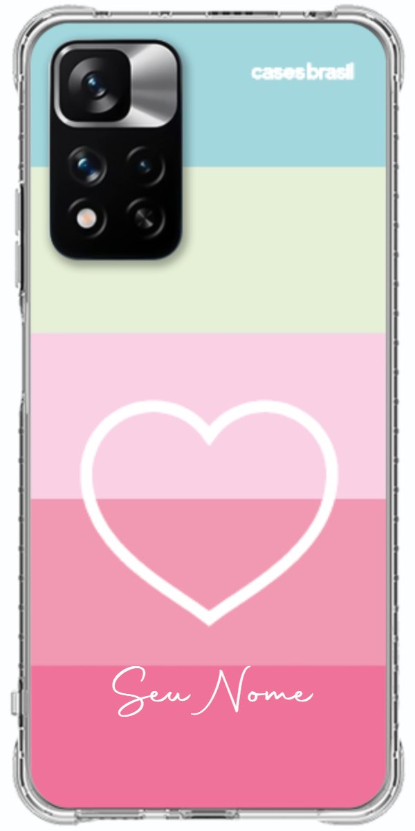 Capinha para Celular Coração delicado Arco-íris