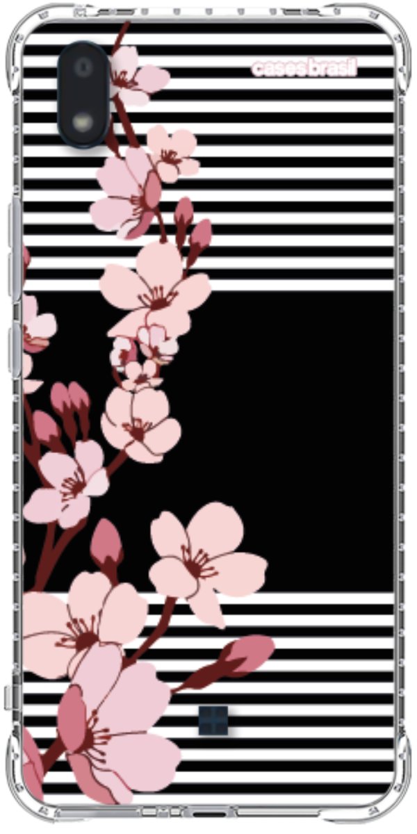 Capinha para Celular Flores de Primavera Listradas