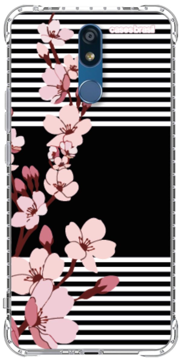 Capinha para Celular Flores de Primavera Listradas