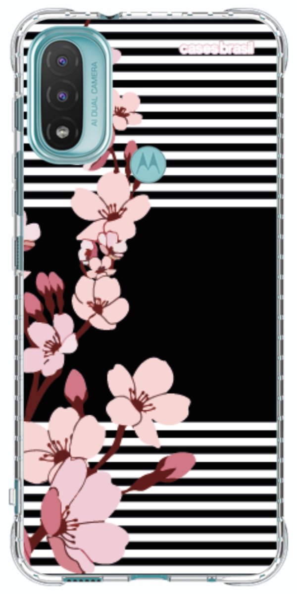 Capinha para Celular Flores de Primavera Listradas