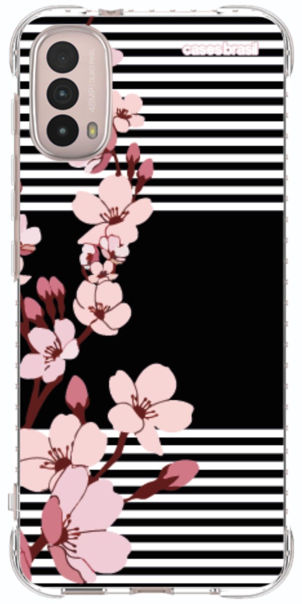 Capinha para Celular Flores de Primavera Listradas