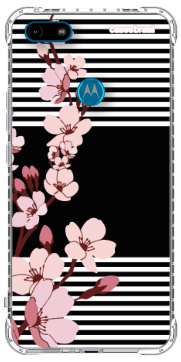 Capinha para Celular Flores de Primavera Listradas