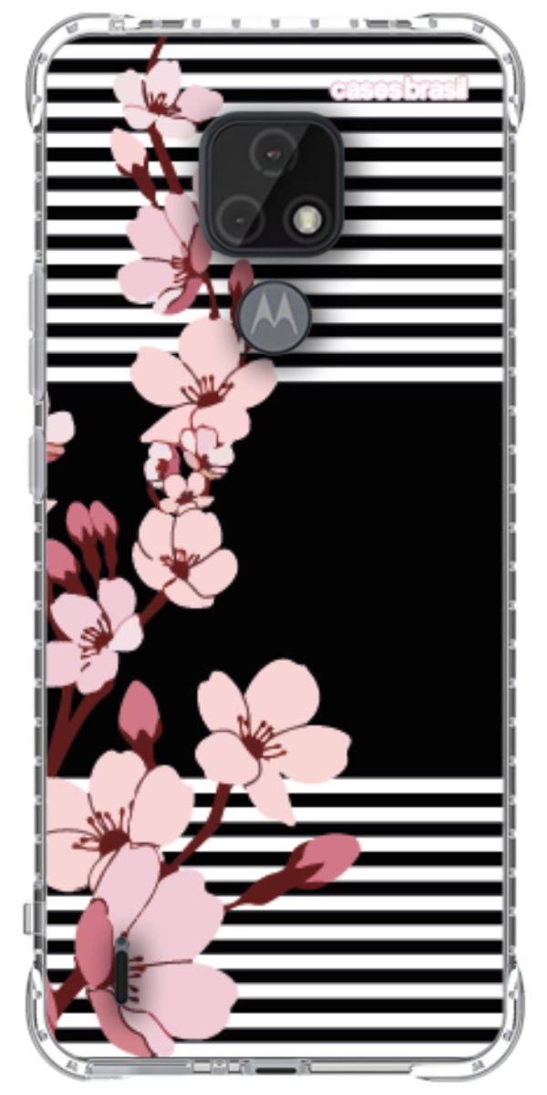 Capinha para Celular Flores de Primavera Listradas