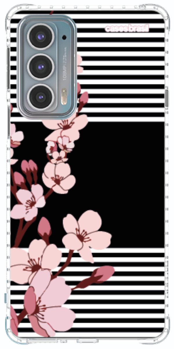 Capinha para Celular Flores de Primavera Listradas