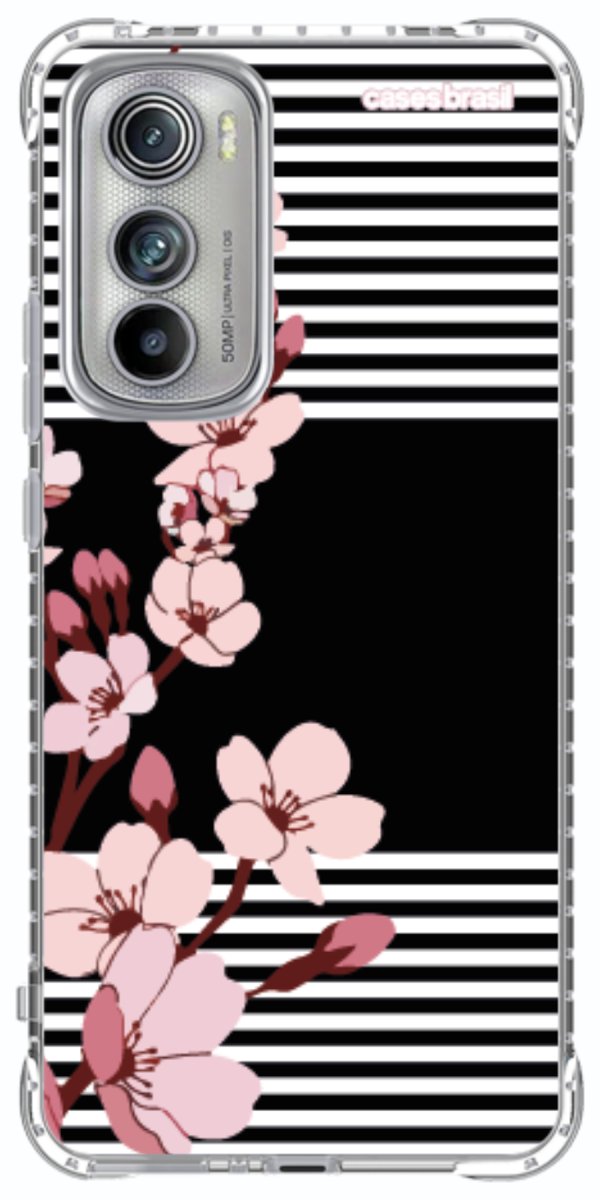 Capinha para Celular Flores de Primavera Listradas