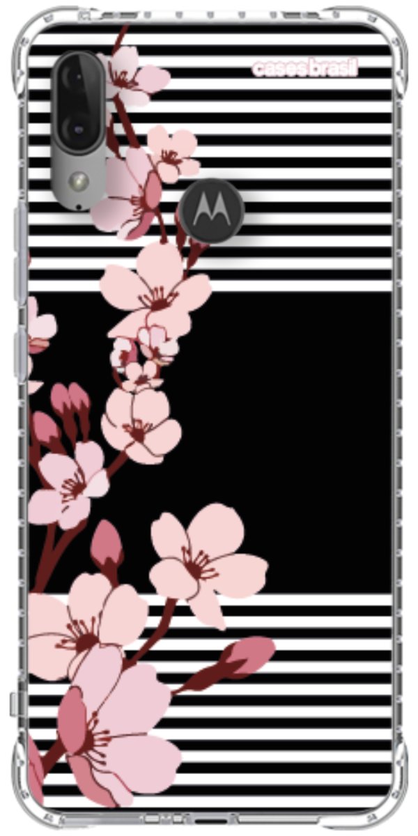 Capinha para Celular Flores de Primavera Listradas